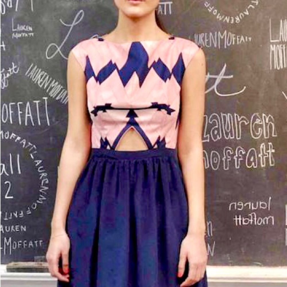 Rare Lauren Moffatt Silk Cutout dress - size 6